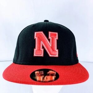 Nebraska Cornhuskers New Era 59Fifty Red Black Fitted Cap Wool Classic Sz 7 1/8